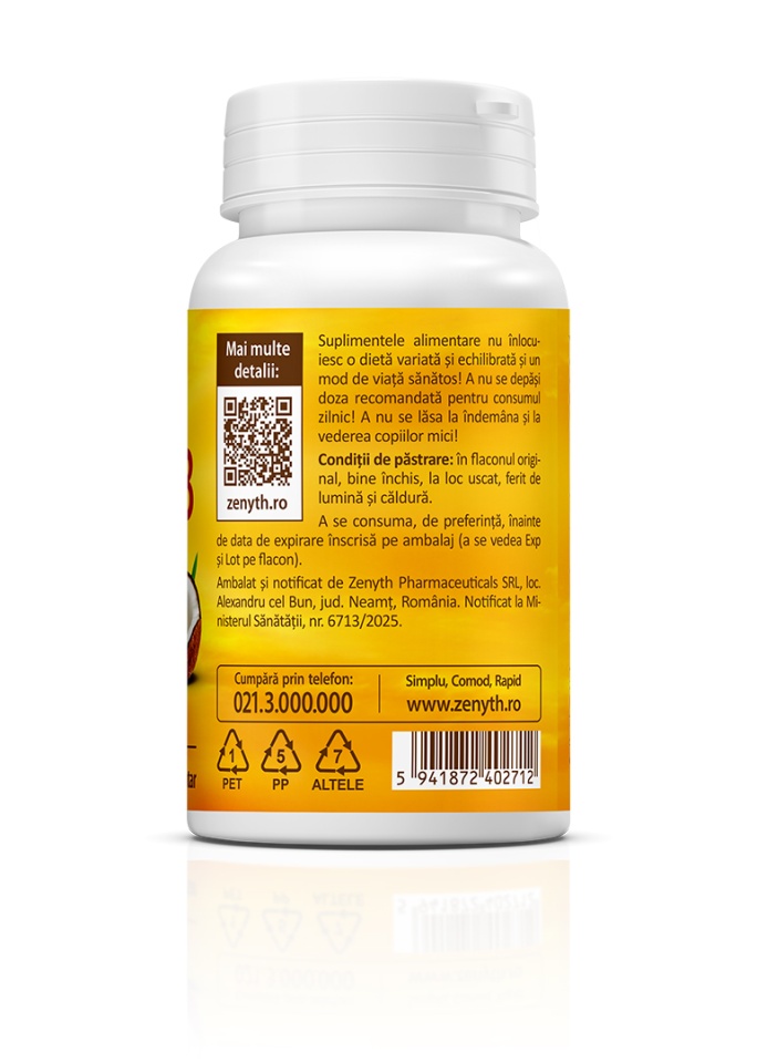 Vitamina D3 5000 UI, 60 capsule, Zenyth - 1 | YEO