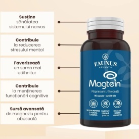 Magneziu L-Treonat Magtein® – Formulă complexă de magneziu antistres și oboseală. Flacon 90 capsule, Faunus Plant - Img 2