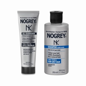 Set Color Black pentru păr cărunt și barbă Nogrey – Șampon 200 ml + Gel colorant 150 ml