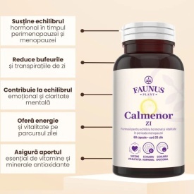 Calmenor Zi – Formulă naturală cu plante, vitamine și minerale pentru vitalitate, claritate mentală și confort în menopauză. Flacon 60 Capsule - Img 3