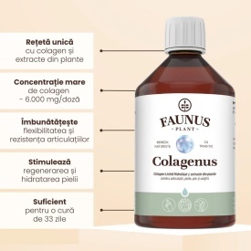 Colagenus - Colagen lichid hidrolizat. Flacon 500ml. Susține sănătatea articulațiilor, pielii, părului și unghiilor - Img 3