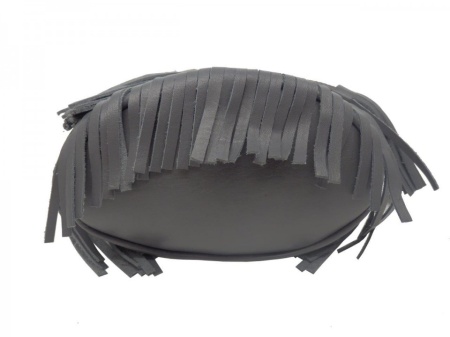 Geanta gri tip bucket din piele naturala Rosello - Img 2