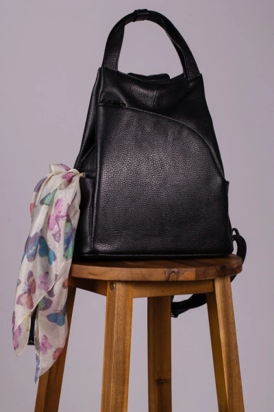 Rucsac negru din piele naturala Treviso - Img 4
