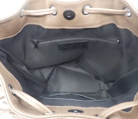 Geanta gri tip bucket din piele naturala Rosello - Img 5
