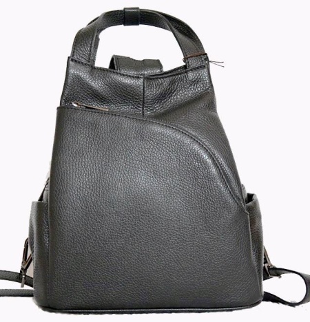 Rucsac negru din piele naturala Treviso