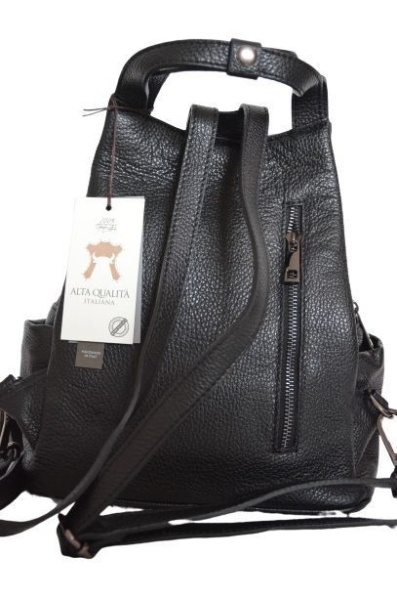 Rucsac negru din piele naturala Treviso - Img 3