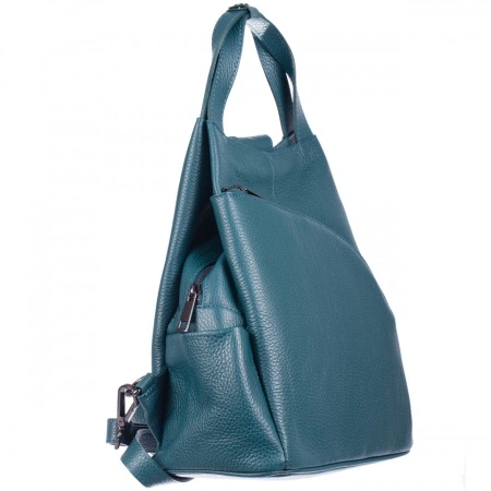 Rucsac verde petrol din piele naturala Treviso - Img 2