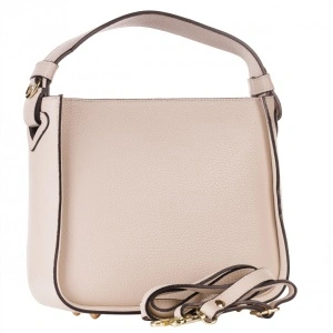 Geanta beige din piele naturala, TRENTA