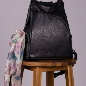 Rucsac negru din piele naturala Treviso - Img 4