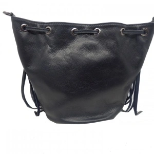 Geanta bleumarin tip bucket din piele naturala Rosello - Img 2