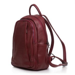 Rucsac bordeau din piele naturala CARTA - Img 2
