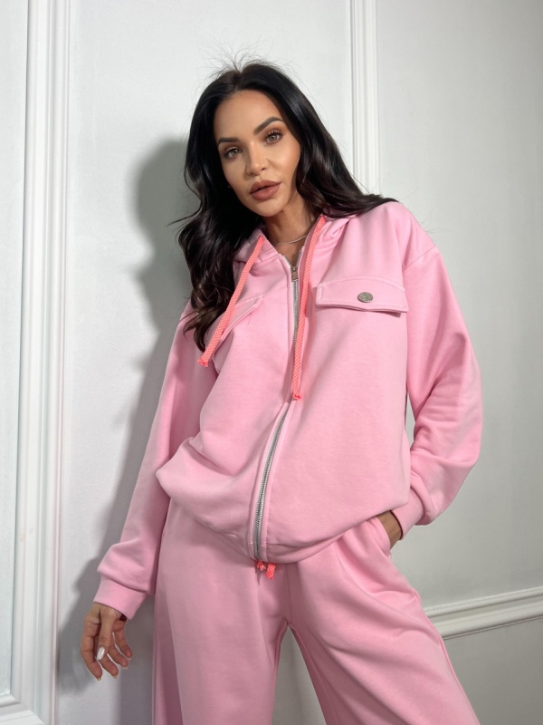 Compleu 2 piese tip oversize CELIA roz