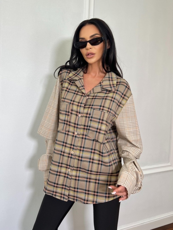 Cămașă cu mânecă lungă, tip oversize JESSI multicolor