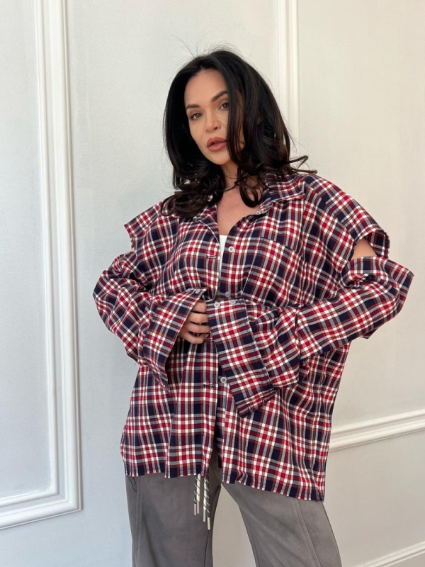 Cămașă în carouri tip oversize LEAH multicolor