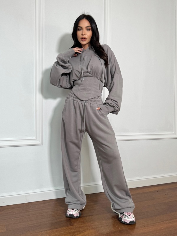 Compleu 2 piese tip oversize AVA gri