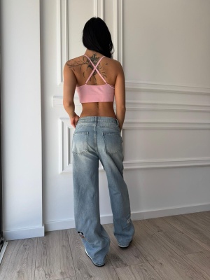 Blugi CASSIE, cu croială wide-leg și talie înaltă - Img 2