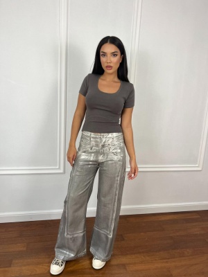 Blugi largi cu accesorii MIRANDA gri