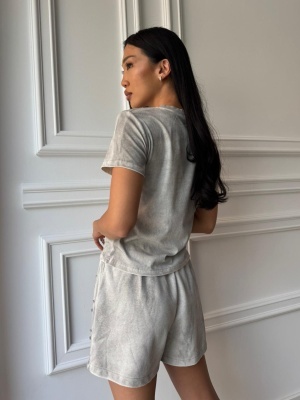 Compleu ELORIA, două piese, top și pantaloni scurți - Img 2
