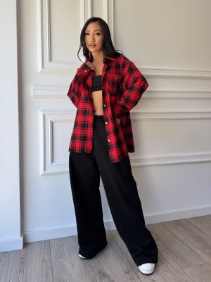Cămașă CLEO în carouri, cu croială oversized și design modern - Img 3
