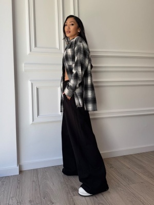 Cămașă ZITA în carouri, cu croială oversized și design modern - Img 3