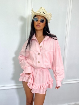 Rochie de in cu maneci largi MOANA roz