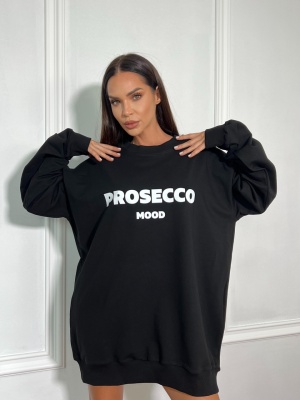 Hanorac PROSECCO MOOD tip oversize negru