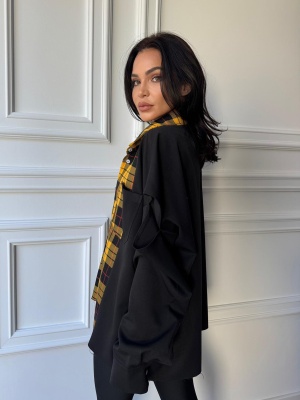 Cămașă oversized GISELA, un mix de materiale și texturi, design neconvențional - Img 2