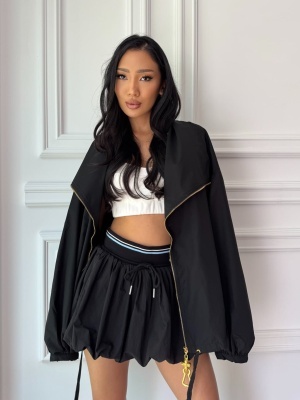 Fustă-pantalon BLACK OPAL, tip balon cu talie elastică și croială voluminoasă - Img 4