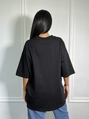 Tricou KINDNESS oversize negru - Img 2