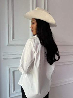 Cămașă elegantă ZERAPHINE, albă, perfectă pentru ținute casual și office - Img 2