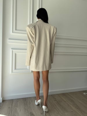 Compleu ELLERY KISS din in, ivoire, două piese, vestă și pantaloni - Img 5
