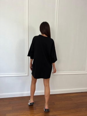 Tricou cu imprimeu PROSECCO MOOD negru - Img 3