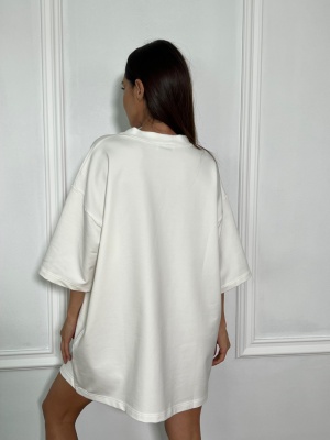 Tricou NAMASTE tip oversize alb - Img 2