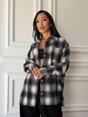 Cămașă ZITA în carouri, cu croială oversized și design modern