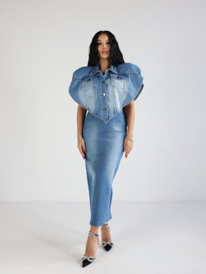 Fusta Lilly denim albastra - Img 3