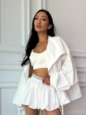 Fustă-pantalon WHITE OPAL, tip balon cu talie elastică și croială voluminoasă