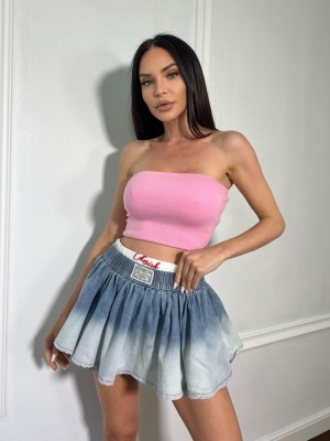Fustă scurtă cu pantaloni scurți SABINA albastra