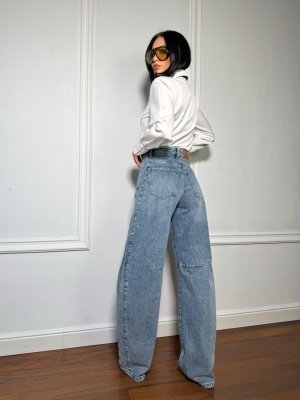 Blugi cu talie înaltă AILEEN, tip oversized - Img 4