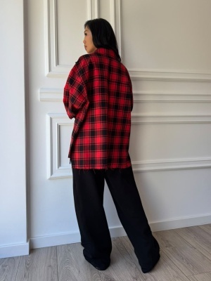 Cămașă CLEO în carouri, cu croială oversized și design modern - Img 2