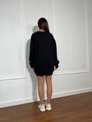 Hanorac NAMASTE tip oversize negru - Img 2