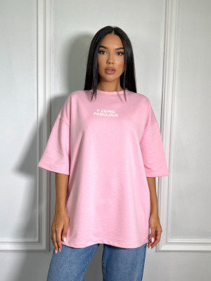 Tricou "F*cking fabulous..." oversize Roz