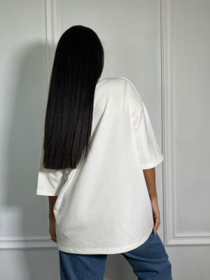Tricou Have Fun oversize Alb - Img 2