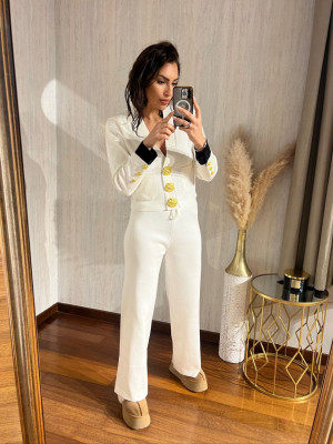 Compleu tricot VIVIANA alb