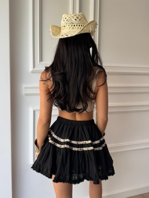 Fustă SERENYA, cu volane și broderii, fustă boho chic ideală pentru vară - Img 2