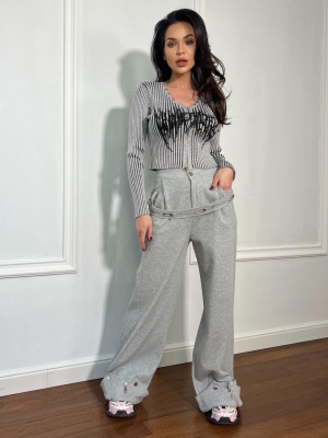 Pantaloni cu accesoriu ERIKA gri