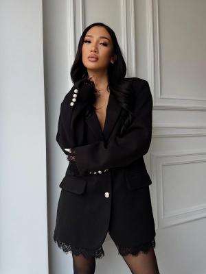 Sacou SELENA, cu rever clasic și croială versatilă, tip oversized - Img 3