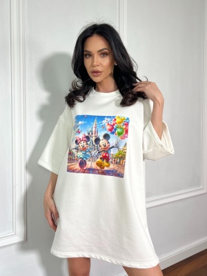 Tricou cu imprimeu DISNEY alb
