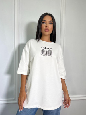 Tricou KINDNESS oversize alb