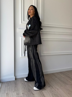 Bluză LEILA, tip oversized, cu aplicație din paiete și buzunar tip denim - Img 5