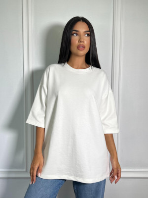 Tricou Just Kiss oversize Alb - Img 2